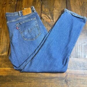 Levis Premium 541 Athletic Taper Jeans Mens 42x32 Medium Wash Blue, faded